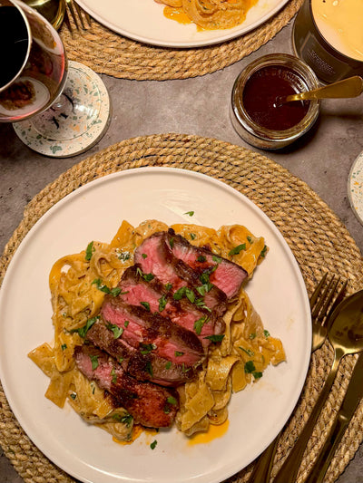 Creamy Tino Shito Pasta and Steak