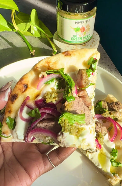 Lamb Shoulder Flatbread featuring The Green Meko